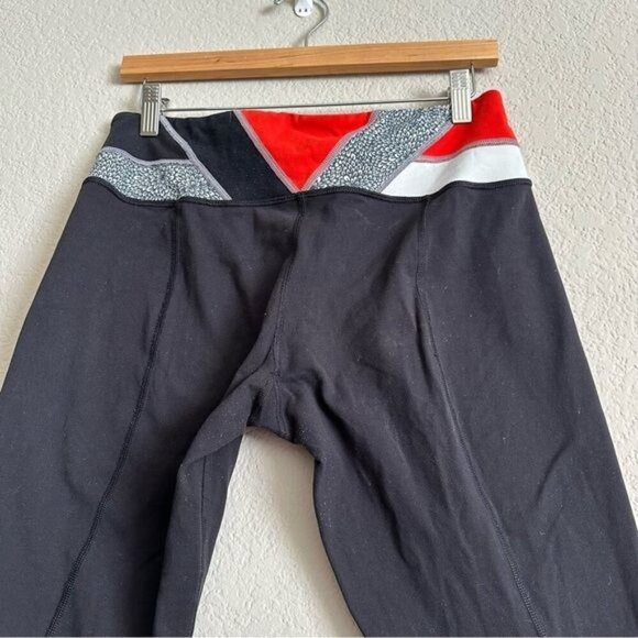 Lululemon Skinny Groove Pant Full-On Luon Reversible Black / Quilt Leggings Sz 8 - Picture 10 of 12